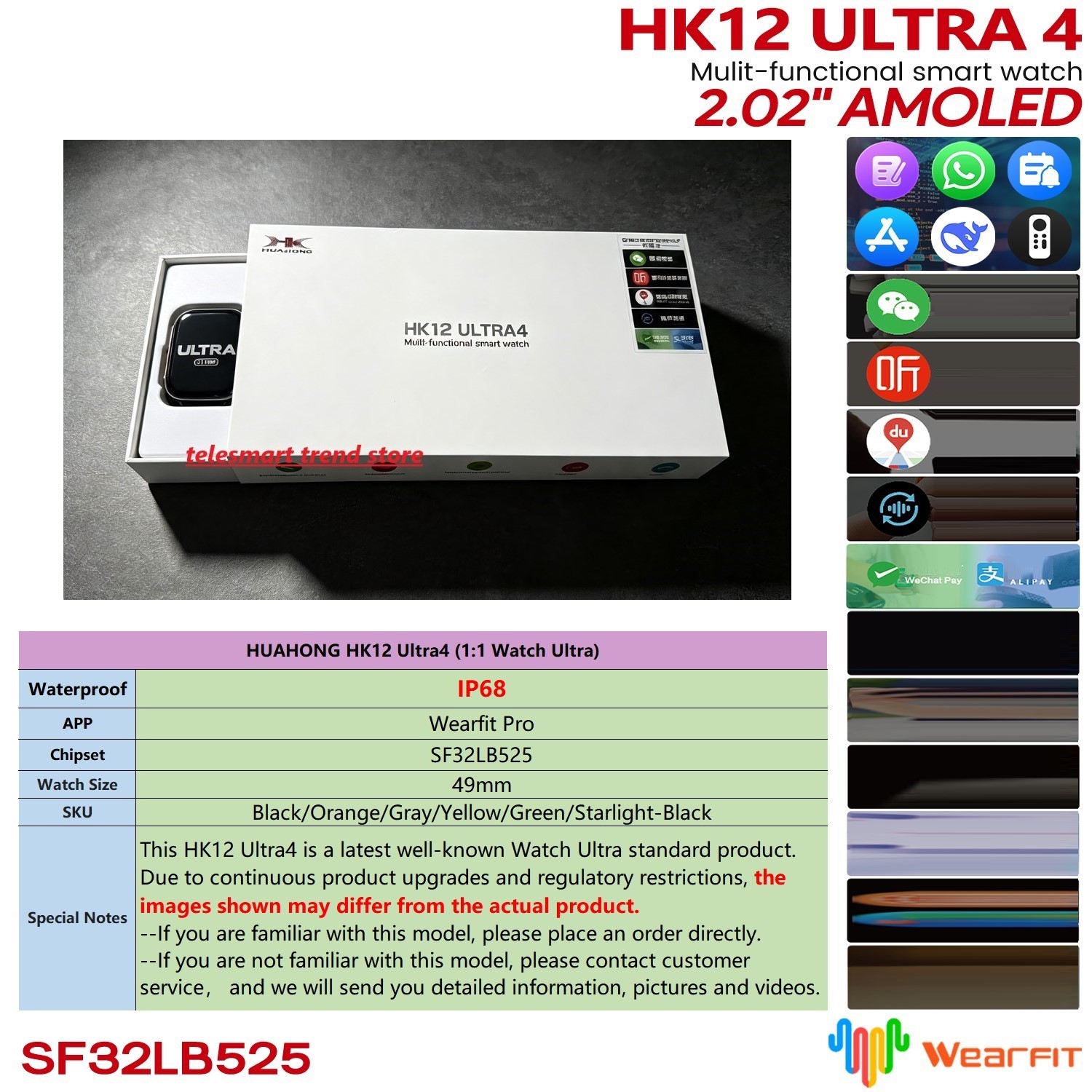 Gym Floor Mats - Smartwatch Huahong Amoled HK12 Ultra4 Sportivo