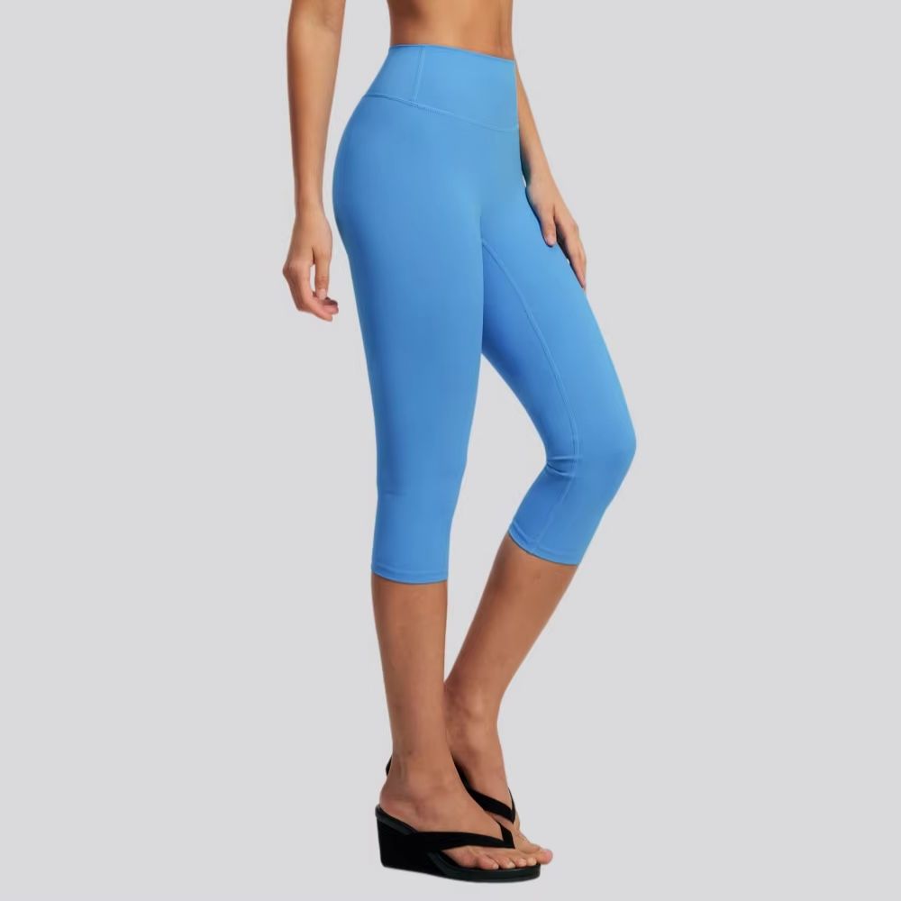 J-Yoga Fitness - Pantaloni Capri da Yoga a Vita