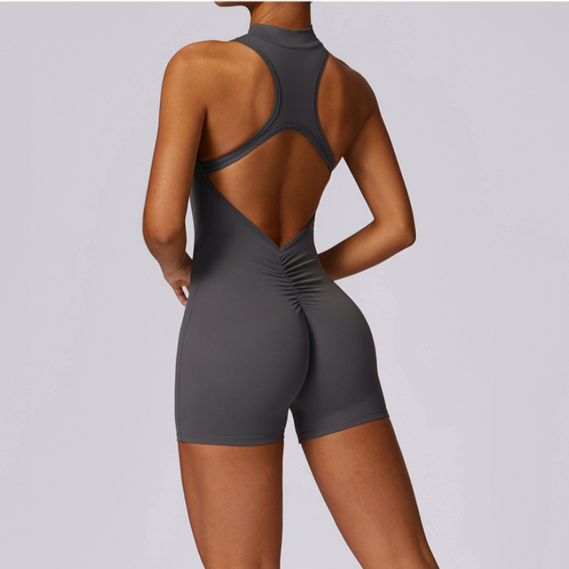 Yoga Overall Fitness - Tuta da allenamento estiva con cerniera