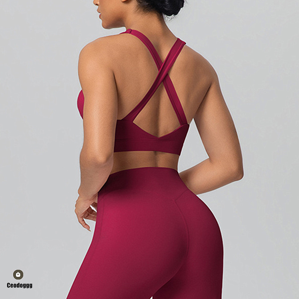 Yoga Fitness Stretching - Reggiseno sportivo da donna con imbottitura