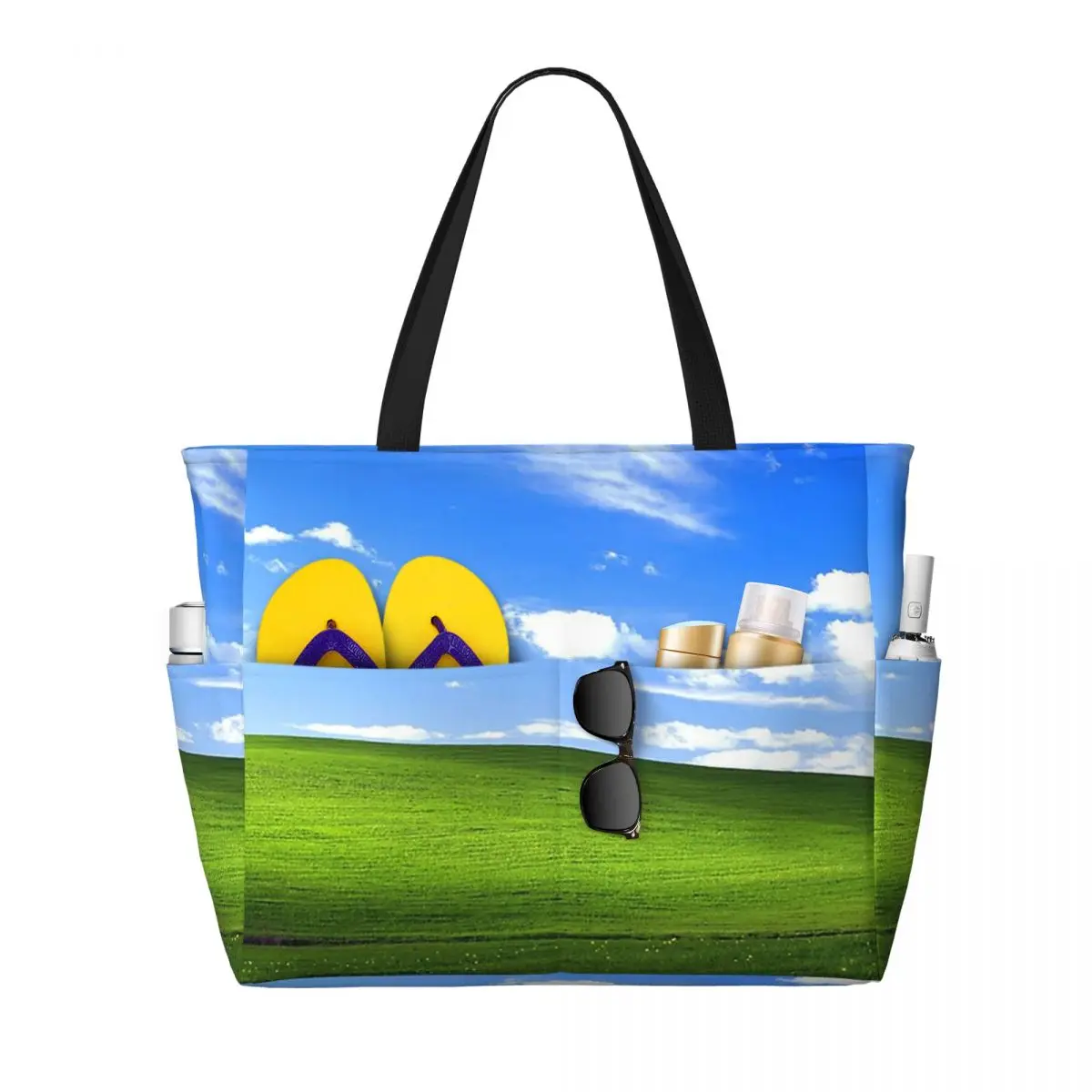 Borsa tote grande con stampa d - Yoga Fitness Wallpaper recensione e prezzo