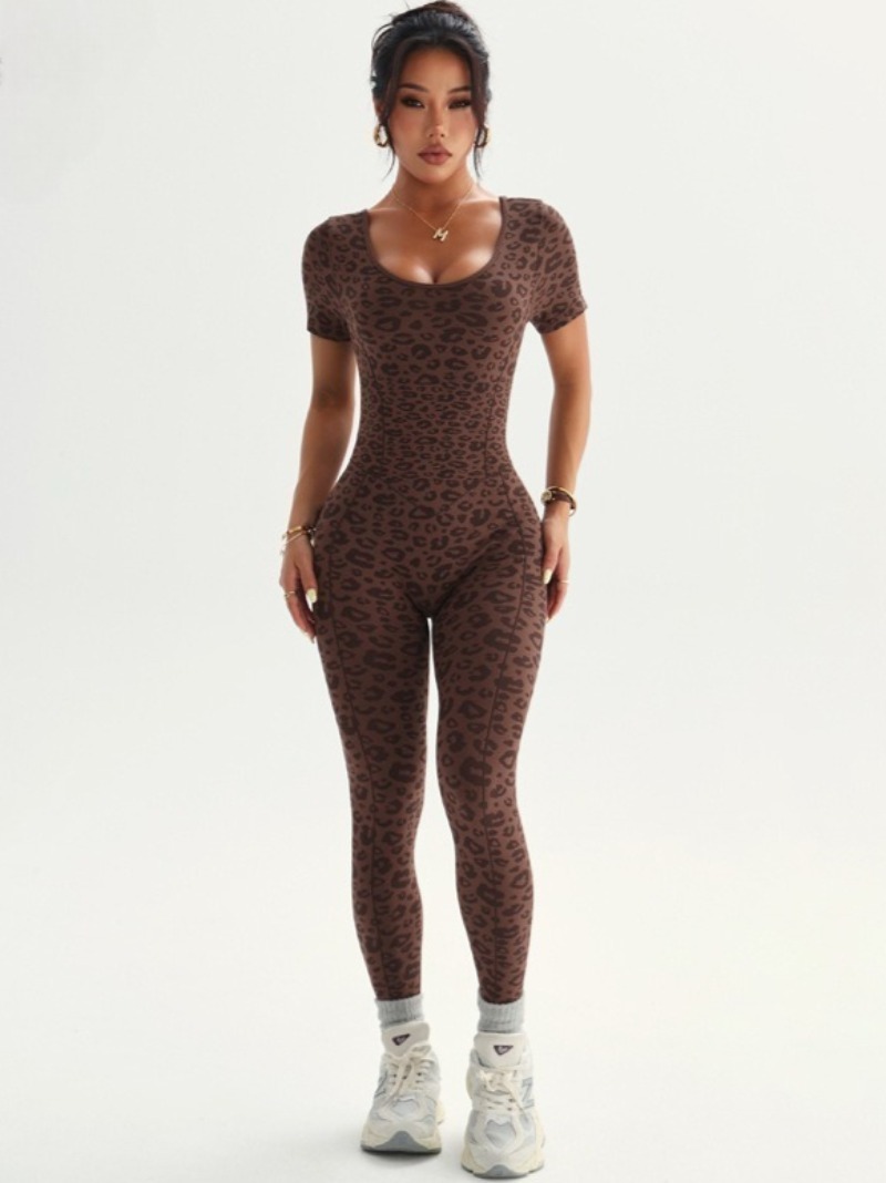 Tuta intera leopardata da donn - Yoga Overall Fitness recensione e prezzo