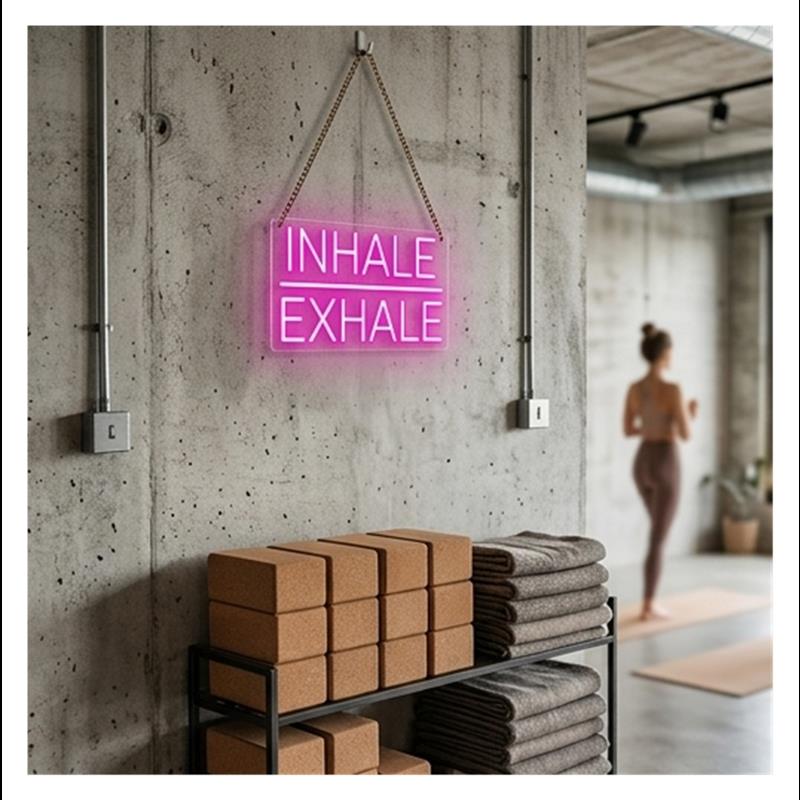 Insegna al neon Inalare Espira - Yoga Fitness Holiday recensione e prezzo